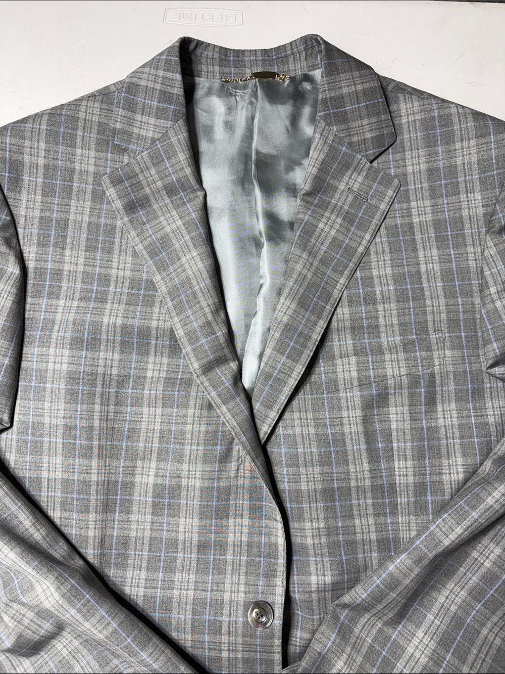 Fine Wool Plaid Men's Blazer
